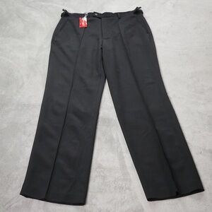 Report Collection Mens 38x34 100% Wool/Lamb Black Pleated Straight Leg Pants